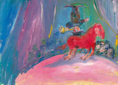 Red horse running