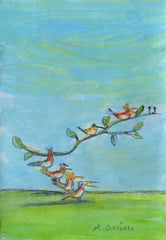 Comme des oiseaux sur une branche,   As the birds on the branch of thre